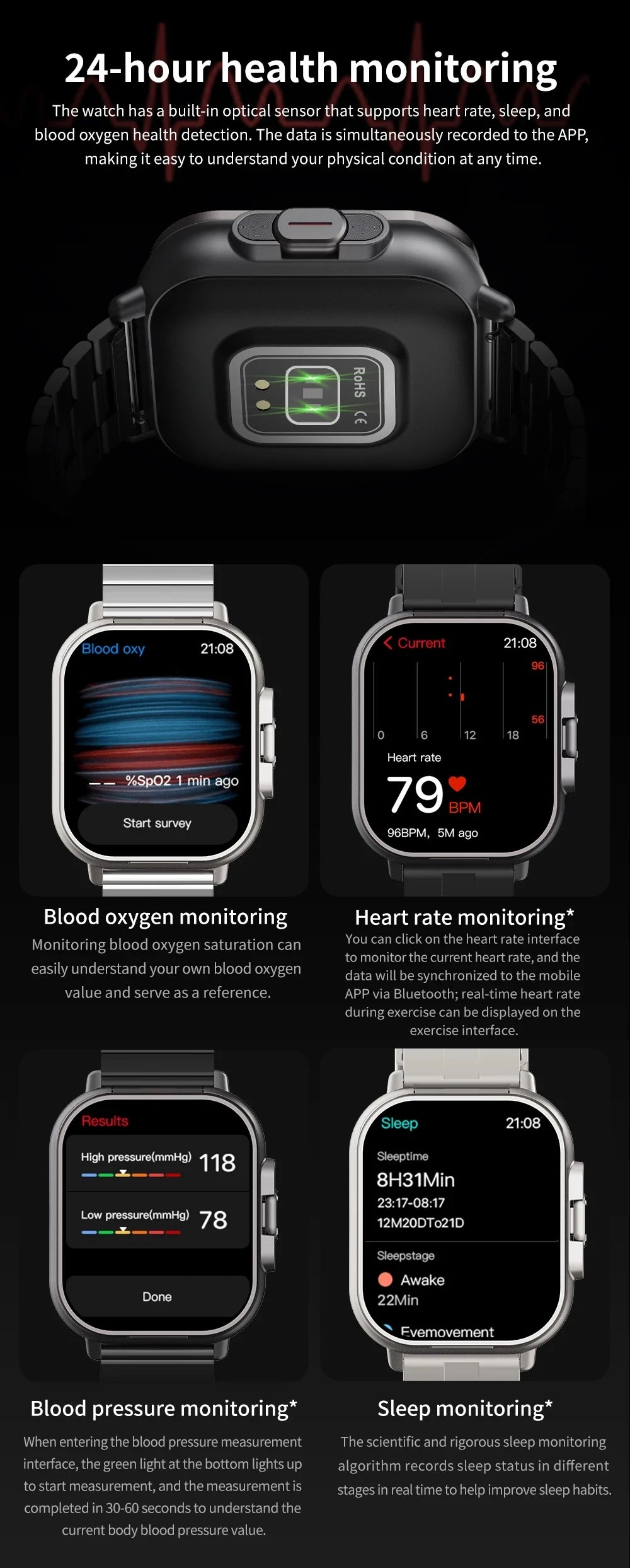 2-In-1 Smart Watch & Bluetooth Head Phones | Convenient Bluetooth Head Phone Carry Case Inside Smart Watch
