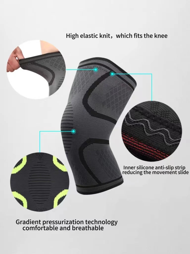 Compression Knee Sleeve For Weightlifting, Outdoor Indoor Sports, Squatting, Running, and Cycling