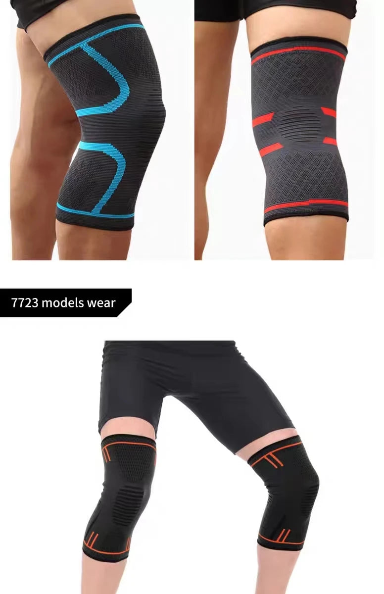 Compression Knee Sleeve For Weightlifting, Outdoor Indoor Sports, Squatting, Running, and Cycling