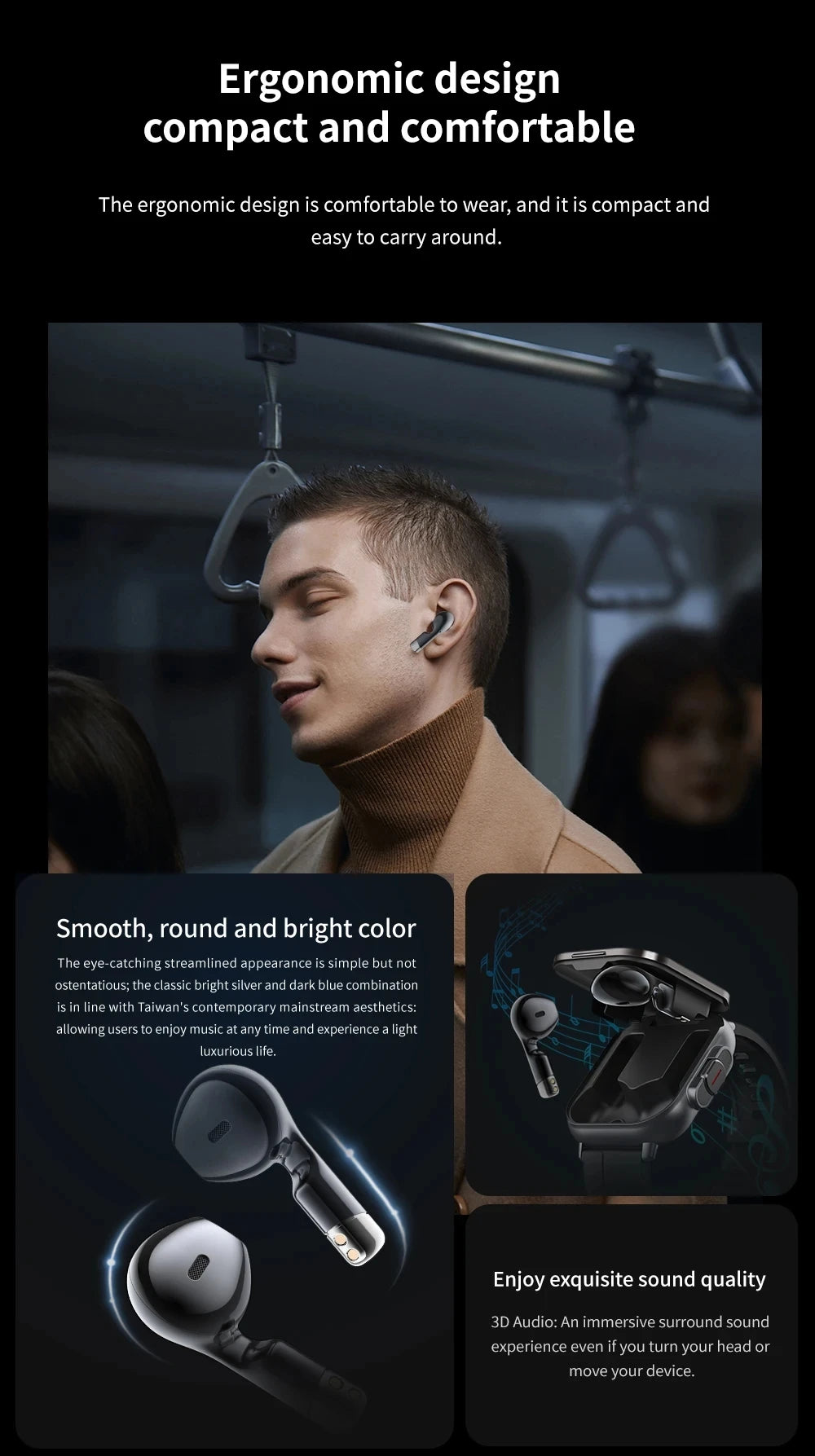 2-In-1 Smart Watch & Bluetooth Head Phones | Convenient Bluetooth Head Phone Carry Case Inside Smart Watch