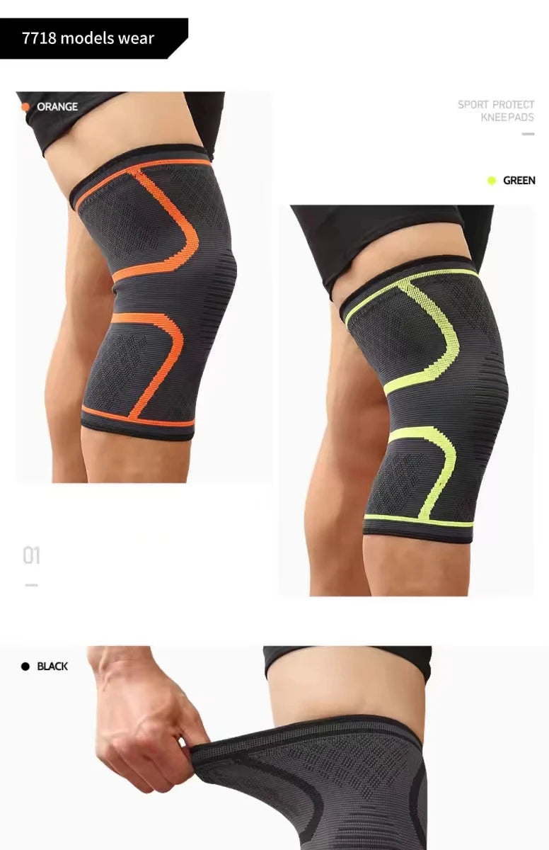 Compression Knee Sleeve For Weightlifting, Outdoor Indoor Sports, Squatting, Running, and Cycling