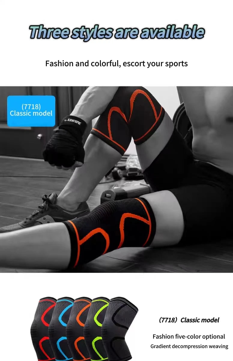 Compression Knee Sleeve For Weightlifting, Outdoor Indoor Sports, Squatting, Running, and Cycling