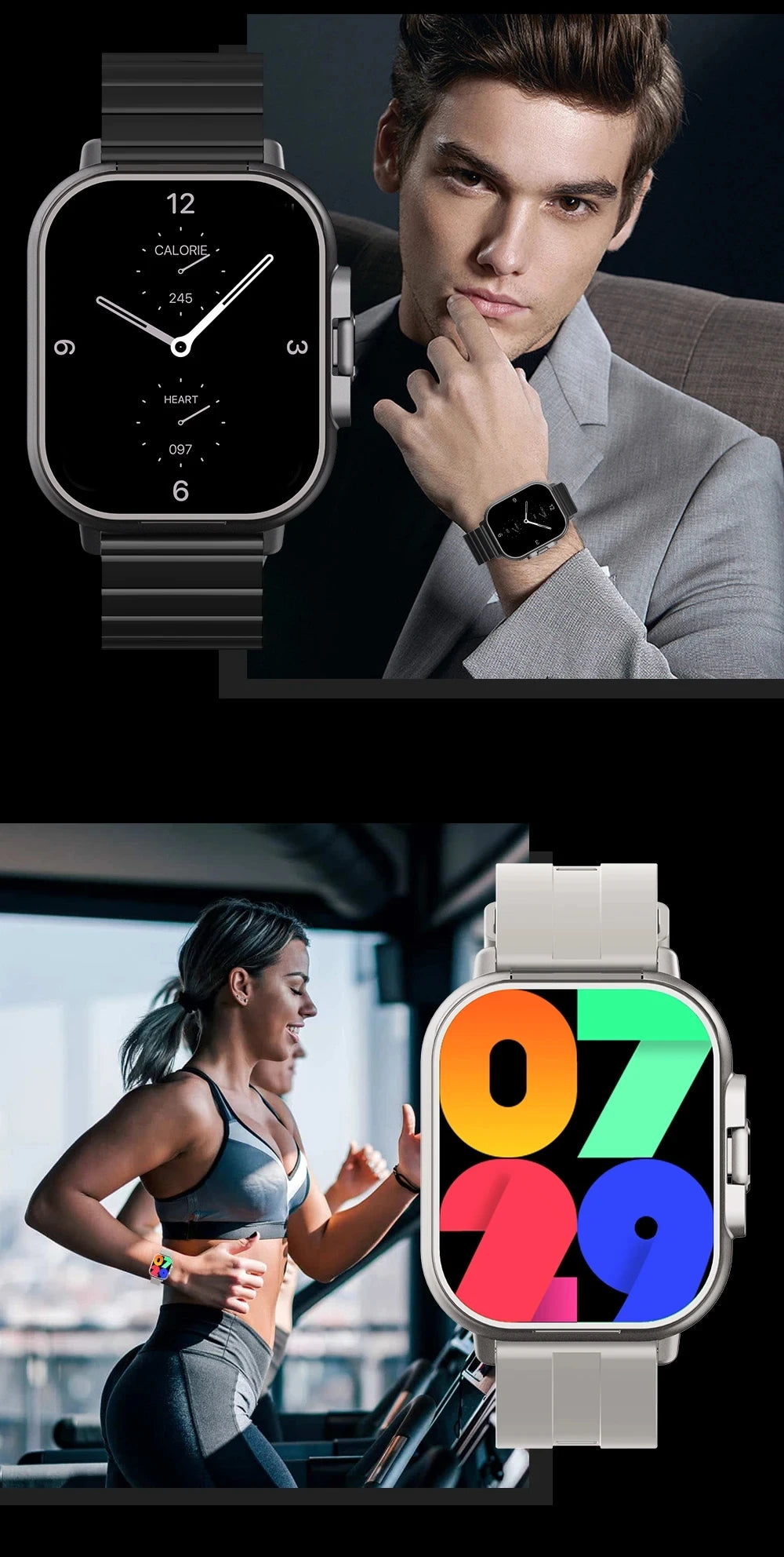 2-In-1 Smart Watch & Bluetooth Head Phones | Convenient Bluetooth Head Phone Carry Case Inside Smart Watch