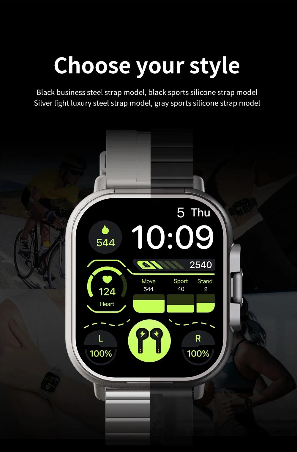 2-In-1 Smart Watch & Bluetooth Head Phones | Convenient Bluetooth Head Phone Carry Case Inside Smart Watch