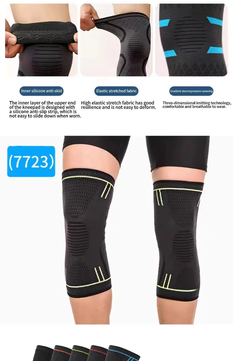 Compression Knee Sleeve For Weightlifting, Outdoor Indoor Sports, Squatting, Running, and Cycling