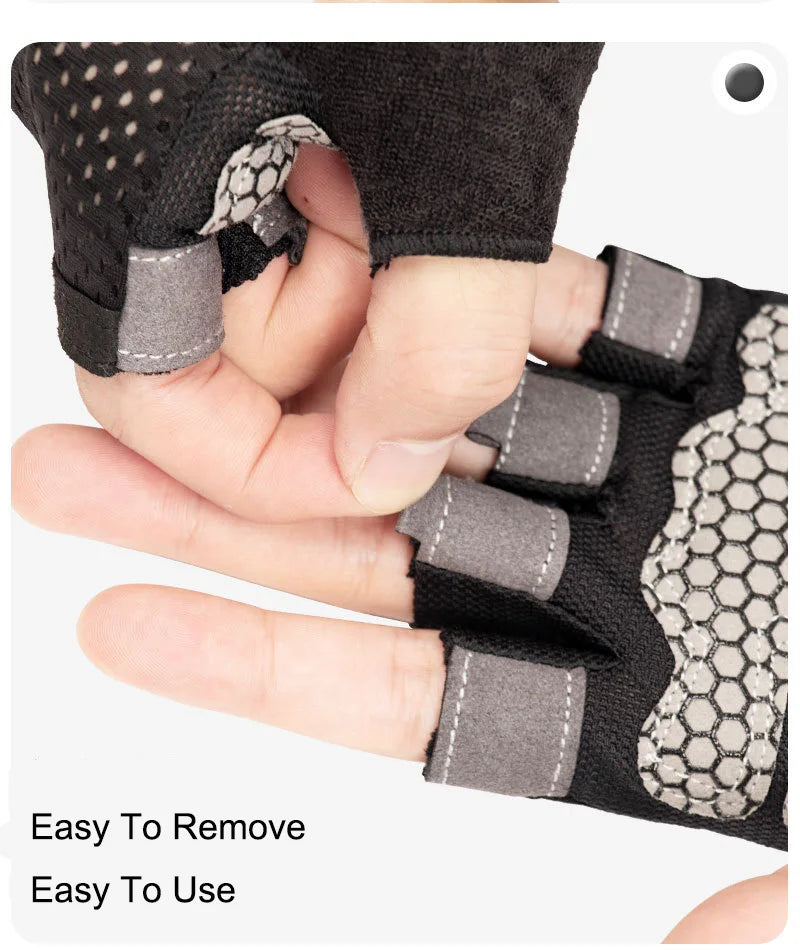 Fingerless Weight Lifting Gloves with Wrist Support and Straps