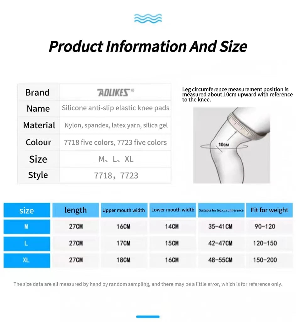 Compression Knee Sleeve For Weightlifting, Outdoor Indoor Sports, Squatting, Running, and Cycling